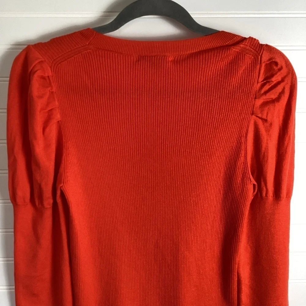 J. Crew NWT Red / orange Puff Sleeve sweater Size Medium